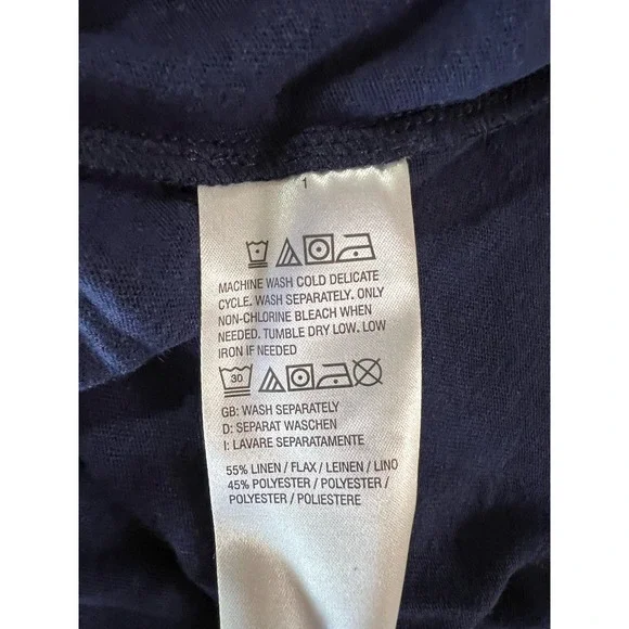 Isaac Mizrahi Live! Bridgehampton Knit Linen Blend V-Neck DARK NAVY NWT SIZE S - Picture 6 of 6